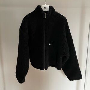 Nike cropped Black Sherpa Jacket